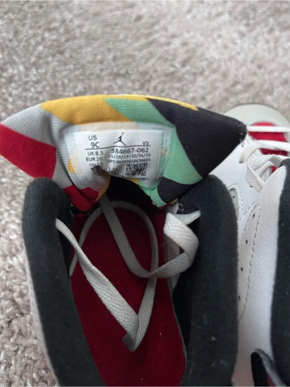 💥Mix &Match -5 for $25💥 Jordan Kids White, Red & Yellow Retro High-Top Sneakers
